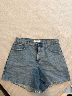 Denim High-Rise Cutoff Shorts - Light Blue